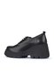Black Leather Women's Wedge Heeled Shoes 01Wz8400 - 4