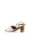 White Leather Women's Heels Sandals 01Wn4000 - 4