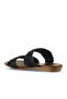 Black Leather Women's Flat Slippers 01Wu7452 - 4