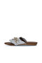 White Leather Women's Flip Flops 01Wu7408 - 4