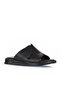Black Leather Men's Flat Slippers 25Mt2488 - 2