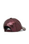 Burgundy Shiny Leather Women's Hat - 4