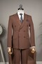 Exclusive Double-Breasted Suit Brown