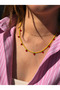 Bym478 Strawberry Figured Yellow Bead Necklace Elegant Daily Accessory for Women and Children