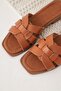 Tan Genuine Leather Slippers Tr31My66D - 4