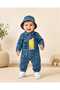 Boy's Baby Jeans (Jeans) Embroidered Overalls with Hat - 3