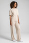 Women's Short Sleeve Summer Two Thread Combed Wide Leg Sweatpants Set - 3