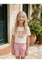 Short Sleeve Slim Fit Crew Neck Cotton Crop Printed T-Shirt - 2
