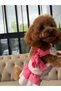 Pink Dog Dress with Bow Detail Vera Paws – Stylish Design Cotton Textured Small Breed Dog Outfit - 4