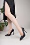 Hkm 608 Black Pen Heel Women's Stiletto