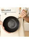 Uncoated Iron Frying Pan with Wooden Handle – Deep Cooking Wok for All Stove Types | Eco-Friendly - 3