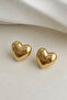 Gold Color Stylish and Simple Heart Earrings - 4