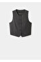 Checkered Fabric Vest - 3