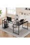 L-Shaped Gaming Table Computer Desk with Corner Stand Reversible Study Desk Home Office Workstation - 2