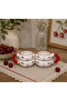 2-Piece Bead Handle Pattern Cherry Patterned Custom Embossed Handmade Ceramic Mug - 3