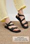 Marielle Black Color Double Buckle Women's Sandals - 2