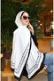 Striped Detail shawl 70340-01 black ecru