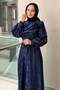 Self-Patterned Watermelon Sleeve Belted Evening Dress - 3