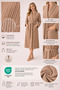 Striped Women's Bathrobe 100% Cotton Certified 1 Piece, Dressing Gown / Shawl Bathrobe Beige - 3