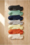 Orange Mixed Color 7-Pack Bootie Socks - 2