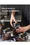 4-Piece Vacuum Sealed Coffee Bean Storage Jars, Transparent Glass Airtight Container Set - 3