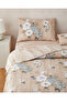 Rose Bright Digital Print Piece Easy Ü Tulle Enir Single Bed Sheet Piece Duvet Cover Set 160X220 cm Brown - 2