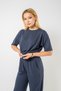 Women's Modal Two-Piece Set Oversize Crop Top and Baggy Pants Combination - 4