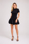 Balloon Skirt Mini Black Dress
