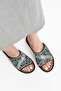 Women's Black Stone Embroidered Slippers Tr35My08A