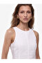 Cotton Sleeveless Scallop Embroidered Halter Neck Mini Dress - 2