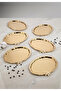Luxury 6-Piece Oval Gold 20X25 Stainless Steel Coffee Presentation Tray with Daisy Accessories