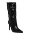 Women Sequin Embellished Stiletto Long Boots in Black - 4