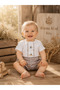 Pötikare Soft Series Hand Embroidered Carrot Rabbit Summer Baby Romper 100% Cotton