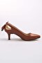 Drop Tan Color Women's Low Heeled Shoes - 7