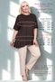 Plus Size Oversized Women's Anti-Sweat High Quality Viscose Mother Blouse T-Shirt - Glitter and Stone Detailed Knitted Fabric Bat Sleeve Combed Cotton - 5