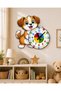 Cute Dog Montessori Kids' Room Educational Wooden Wall Clock - Silent Mechanism, Stylish Design Clock - 4