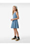 Loose Fit A-Line Sleeveless Crew Neck Denim Dress - 2