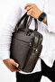 Genuine Leather Laptop and Briefcase Bag, Large Multi-Compartment, Brown Color - 4