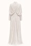 Yoryo Silk Hijab Evening Dress with Stone and Flywheel Detail Taş 1254 - 7