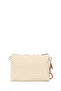 Women's Cream Long Strap Fabric Crossbody Bag 26Sbd24936F - 3