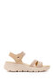 Women's Beige Thick-Soled Fabric Comfort Sandals 26Sfe46426F