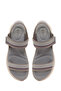 Women's Gray Strappy Thick-Soled Fabric Comfort Sandals 26Sfe46396F - 4