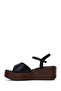 Women's Black Ankle Buckle Wedge Heeled Sandals 26Sfe475718 - 3