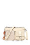 Women's Cream Long Strap Fabric Crossbody Bag 26Sbd24936F
