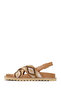 Women's Beige Ankle Buckle Stone Sandals 26Sfd442814 - 4