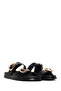 Women's Black Double Buckle Slippers 26Sfd442118 - 2