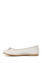 Women's White Braided Leather Ballerinas 26Pfd270229 - 3