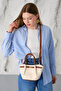 Women's Linen Lock Detailed Shoulder Bag Mini Gold - 7