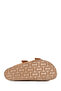 Women's Tan Buckle Suede Leather Slippers 26Sfd130610 - 6