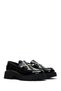 Women's Black Buckle Thick Sole Patent Leather Genuine Leather Masculine Loafer, Winter Shoes 25Afd183616 - 3